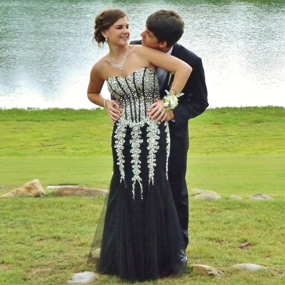 Black bedazzled Jovani Prom Dress
